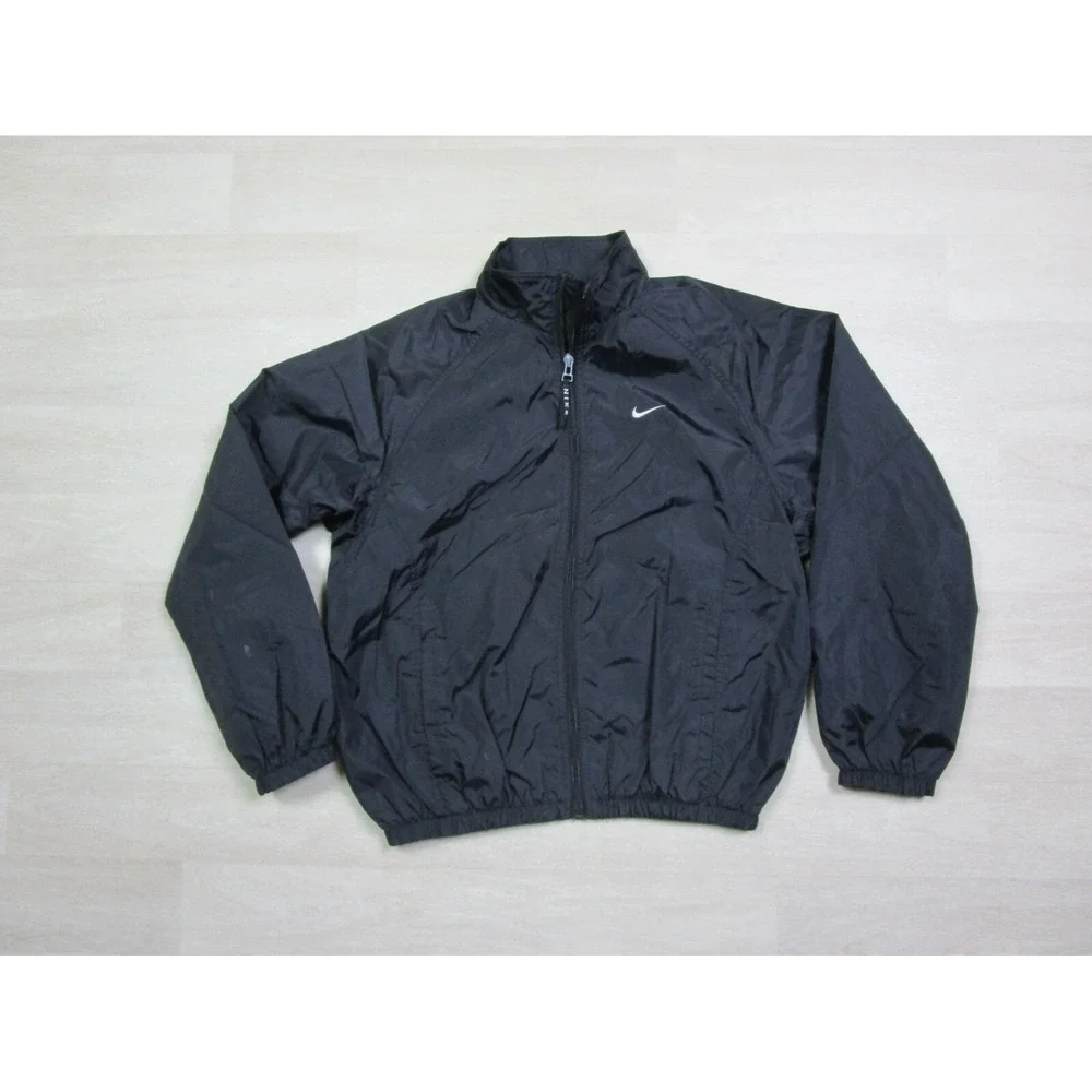 Vintage 90s‎ Nike Tennis Camps Black Windbreaker Jacket (S) Youth Size EUC